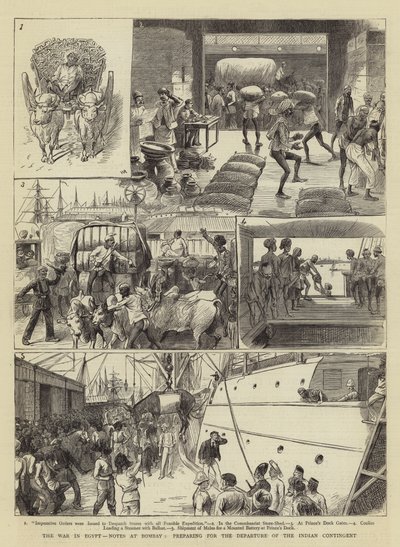 La guerre en Égypte, notes à Bombay, préparation du départ du contingent indien - William Ralston